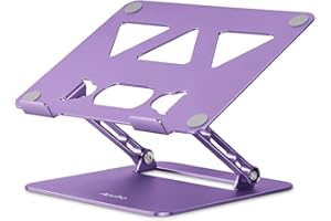 Aoviho Adjustable Laptop Stand for Desk,Portable Laptop Stand Holder and Riser,Foldable Aluminum Notebook Computer Stands for MacBook Air Pro HP Lenovo Dell Samsung Chromebook, 10-15.6 inch, Purple