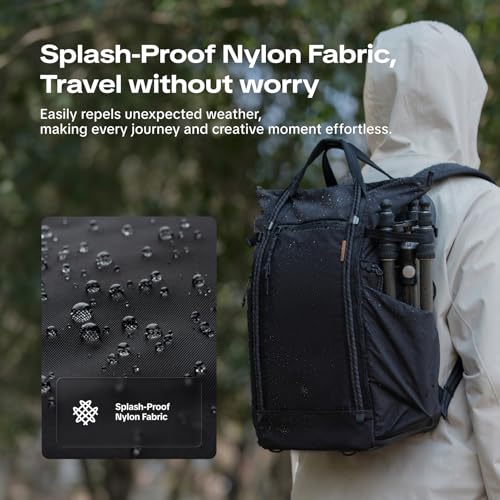PGYTECH OneGo Roamer 18L/25L Photo Backpack, Casual Water Repellent Tote with Double Port, for DSLR/Hybrid, DJI Mavic Drone, Tripod Holder, Black, Casual