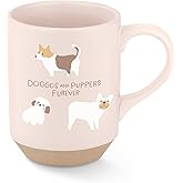 Fringe Studio Doggos Stoneware Mug, 12 fl oz, Blush, PetShop Collection (429062)