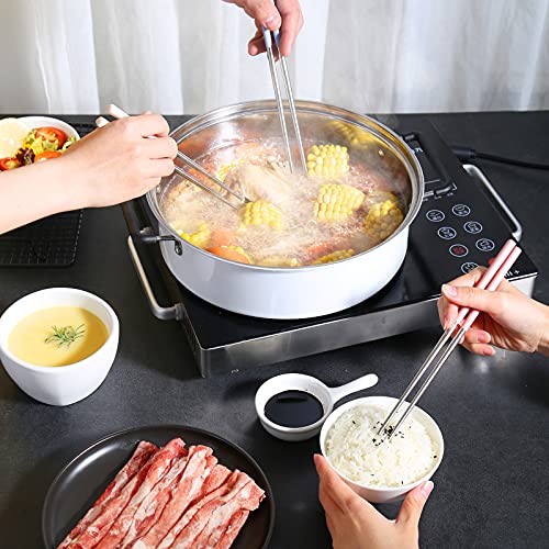 Molizummy 2 Pairs Reusable Chopsticks Metal Wheat Straw Portable with Pull Design Case, Stainless Steel Chop Sticks for Bento Box, School, Home, Office, Camping Use, Dishwasher Safe (Blue & Pink)