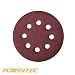 POWERTEC 45004 A/O Hook and Loop 8 Hole Disc, 5-Inch, 40 Grit, 25 PK