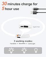 Joytale Light Up Dog Collar LED Rechargeable White, 70cm, Type-C Charging view 4