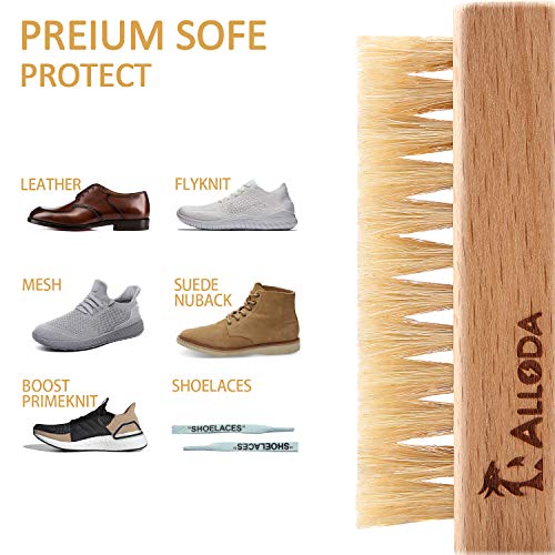 Shoe Cleaning Brush/Scrub Brush by Alloda - [Upgrade] Protect Double Sided Soft & Hard Sneaker Cleaner Brush by 100% Boar & Nylon bristle - Thumbnail 2