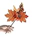 Factory Direct Craft Group of 6 Colorful Fall Leaf and Pumpkin Floral Embellishing Picks