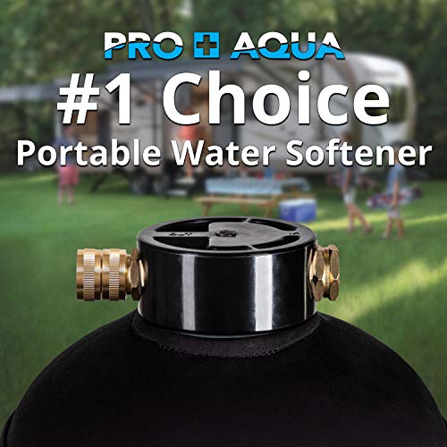 PRO+AQUA Portable RV Water Softener, 16,000 Grain, PreFilled high