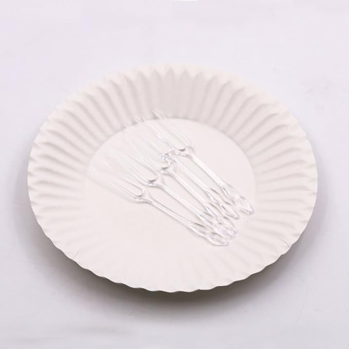 Disposable Round Birthday Cake Plates, White (pack of 5