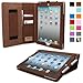 Snugg iPad 2 Case, Executive Distressed Brown Leather Smart Case Cover Apple iPad 2 Protective Flip Stand Cover with Auto Wake/Sleep