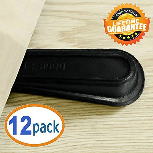 Door Stopper Rubber Doorstop 12 Pack Rubber Doorstop Wedges for Home and Office Non Scratching Soft Door Stops Wedges Multi Surface Open Door Holders - Thumbnail 4