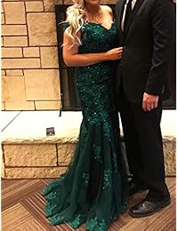 Inmagicdress - Vestidos de noche de sirena para mujer, formales, sin hombros, encaje, talla grande 97