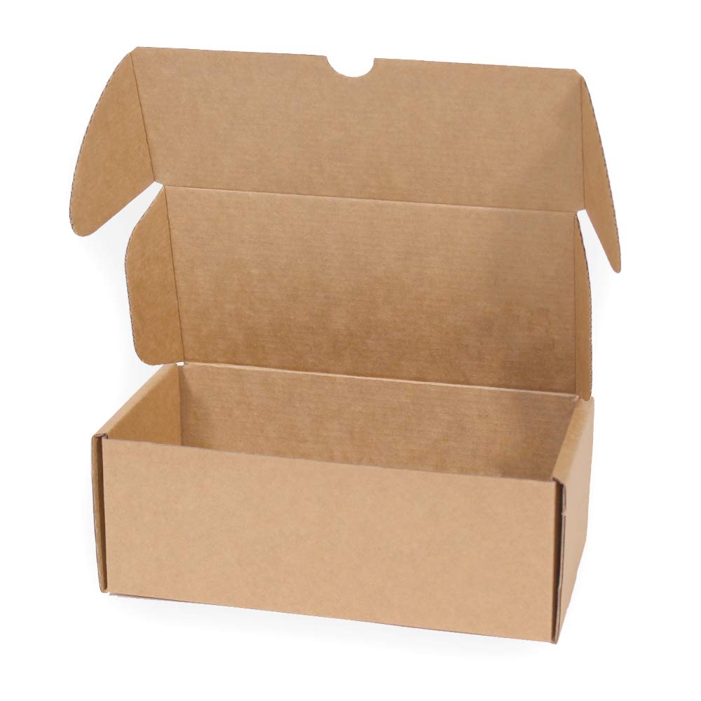 Pack of 20 Self-Assembling Kraft Cardboard Boxes with Lids - Double-Walled, Durable for Shipping, E-commerce, and Courier Services - measurements: 7.9 x 3.5 x 2.8 in