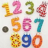 Set of 10 Number Wooden Fridge Furniture Decorations Magnets Toy Small