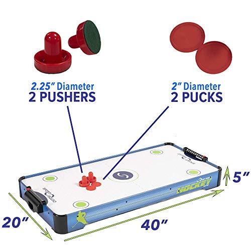 Sport Squad HX40 40-Inch Electric Tabletop Air Hockey Table with 2 Pushers and 2 Pucks (Renewed)
