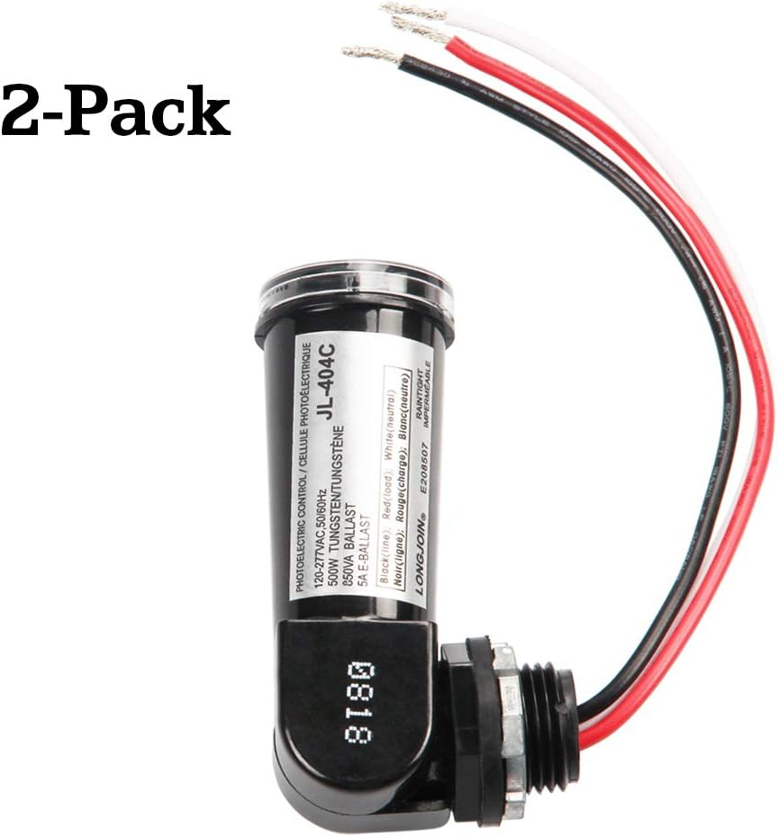 2Pack Outdoor Conduit Lighting Control with Photocell and Swivel Mount