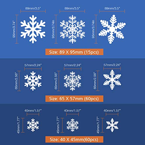 Christmas Snowflake Stickers, Homeasy Xmas Snowflake Decals Winter Snowflake Sealing Stickers for Windows Walls Cars Glass Jars Crafts - Thumbnail 2