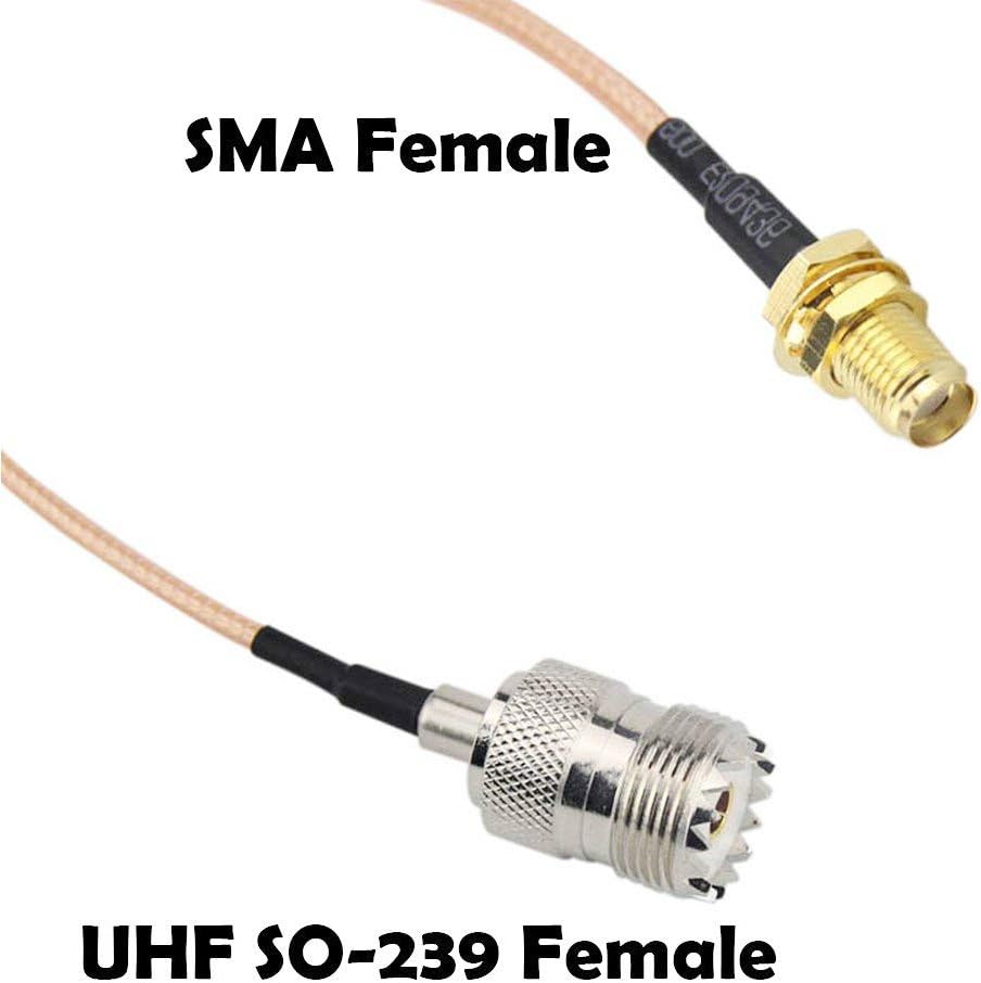 TengKo Handheld Antenna Adapter Cable SMA Female to UHF SO-239 Female Connectors 6'' for Wouxun Baofeng Quasheng Linton Connects UHF Base and Mobile Antennas - Image 4