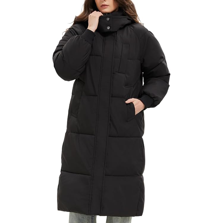 Doudoune D’hiver Femme Mi-longue Matelassée – Capuche, Fermeture éclair, Chaude Pour Extérieur