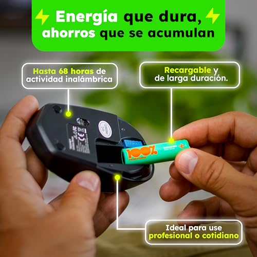 100%PeakPower Pilas Recargables AA 2300 mAh NiMH, Paquete de 12 Unidades - hasta 1000 Recargas, Alta Capacidad, Precargadas - Pilas AA Recargables para Juguetes, Controles, Adornos de Navidad