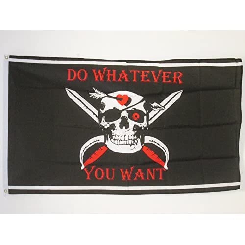 AZ FLAG - Pirate Do Whatever You Want Flag - 3x5 Ft - 100D Polyester Pirates Banner with Two Metal Grommets - Fade Resistant - Vivid Colors - 3' x 5' Feet - 150x90 Cm