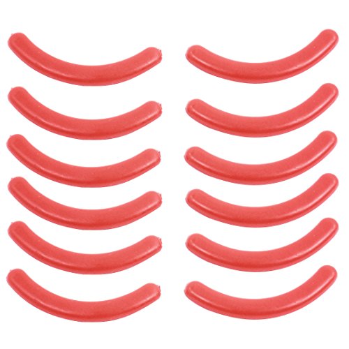 uxcell Rubber Women Beauty Care Makeup Tool Eyelash Curler Pads 12 Pcs Red