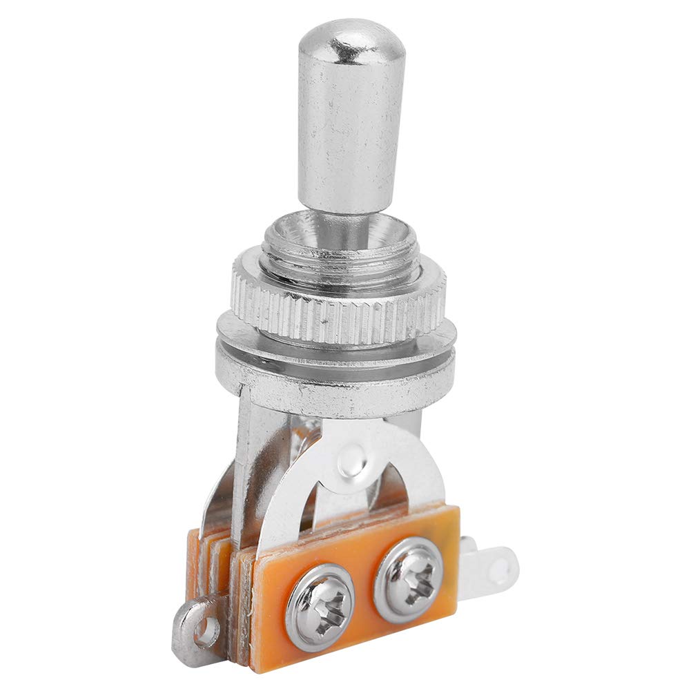 Alomejor Guitar 3-Way Toggle Switch – Metal Chrome Electric Guitar Selector Switch with Knob Tip, compatible with Stratocaster, Telecaster & Les Paul (Silver)