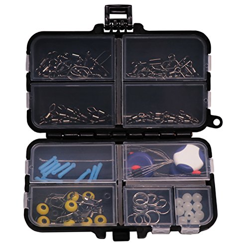 SUPERTHEO Fishing Accessories Kit with Fishing Swivels Snaps, Fishing Line Beads, Float Fishing Set with Tackle Box