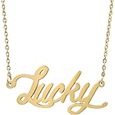 AOLO Personalized Name Necklace Custom Any Name Necklaces Customized Nameplate Stainless Steel Jewelry for Womens Mens