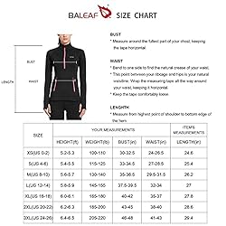 BALEAF Women's Thermal Fleece Half Zip Thumbholes