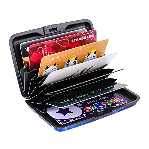Elfish RFID Blocking Credit Cards Holder Aluminum Wallet Metal ID Case for Men Women (bird moon) - Thumbnail 5