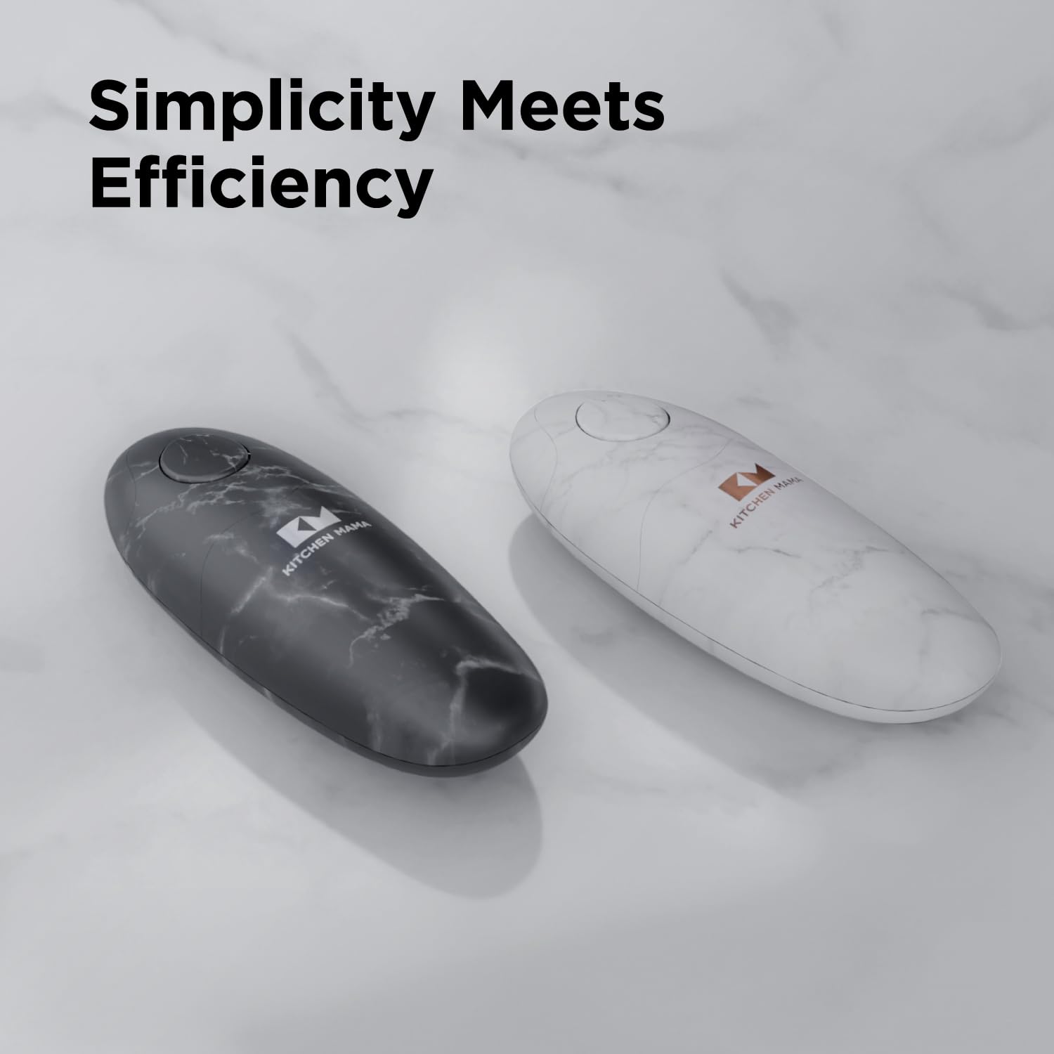 Kitchen Mama Auto 2.0 Electric Can Opener: Blade Opens Almost Any Can Pop or Soda Can - Automatic, Hands Free, Safe, Smooth Edge, Lid Remover, Battery Operated, Cordless, YES YOU CAN (Marble Black)