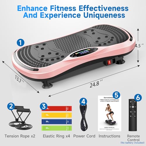 Vibration Plate Exercise Machine for Lymphatic Drainage, Vibration Machine for Full-Body Weight Loss Shaping, Vibrate Fitness Platform 400 Lbs & 200 Adjustable Speeds