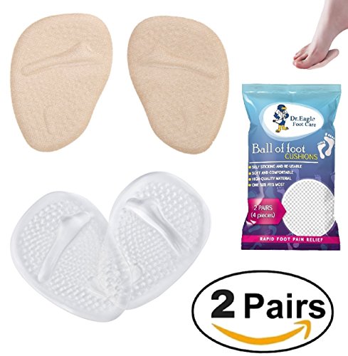 Medical Gel Forefoot Shoe Insole Metatarsal Pads Ball of Foot Cushions for Women High Heels to Pain Relief, 2 Pairs