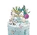 Glitter Mermaid Cake Topper Happy Birthday Decoration Baby Shower Birthday Party Supplies Cake Decoration