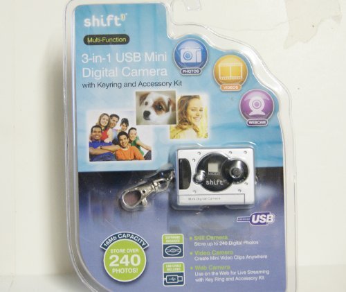 Shift3 Multi-function 3-in-1 Usb Mini Digital Camera with Keyring (VARIOUS COLORS)