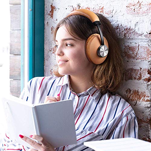 Wireless Headset, STOGA Over-Ear Headphones with Mic Bluetooth Earphones with Stereo Bass (Brown)
