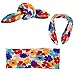 DRESHOW Boho Bow Headbands for Women Vintage Flower Printed Yoga Hairband Elastic Rabbit ear Head Wrap 6 Pack