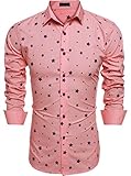 Men's Stylish Slim Fit Dress Shirt Casual Print Button Down Shirts