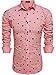 Men's Stylish Slim Fit Dress Shirt Casual Print Button Down Shirts