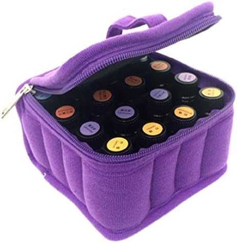 Essential Oil Carrying Case,Hengker Portable essential oil Bag Travel Case Holds Fit 16 bottles of 5ml 10ml and 15ml Roller Bottle (16, Purple)