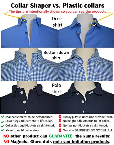 THE ORIGINAL Collar Support | Collar Stays & Placket Stays (SELECT YOUR SHIRT COLLAR SIZE) size 14 Dark