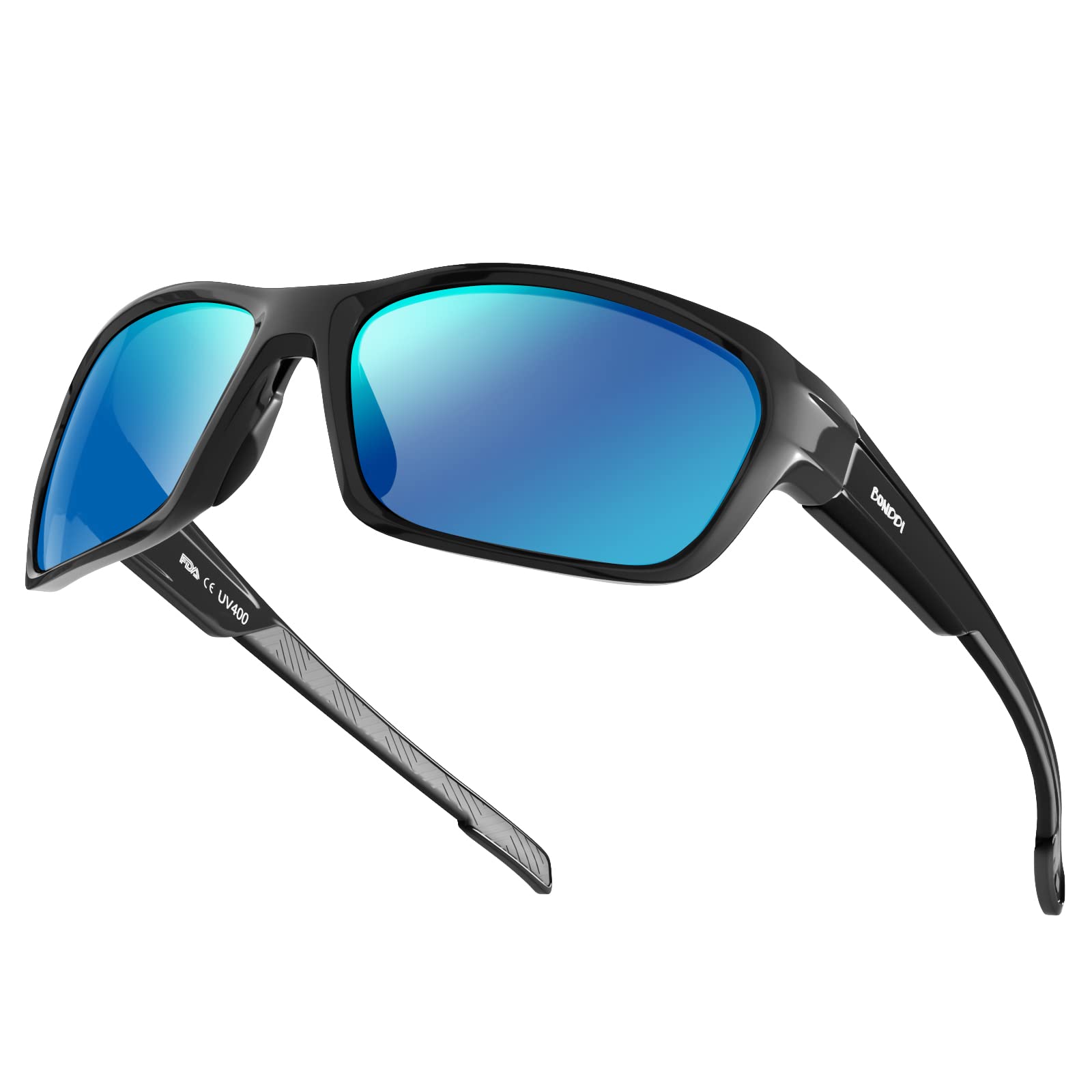 BONDDI Sunglasses Mens Polarised Sports Sunglasses for Men Women UV400 Protection Sun Glasses Driving Fishing Cycling Skiing Wrap Around Lightweight TR90 Frame, Accessories With Hard Case Blue