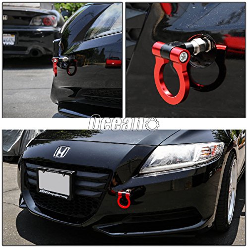 OSIAS NEW BILLET ALUMINUM FRONT/REAR JDM JAPANESE CAR/AUTO TRAILER TOW HOOK KIT ORANGE