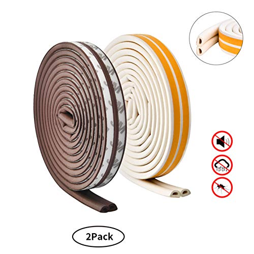 Indoor Weather Stripping,Self Adhesive Foam Window Seal Strip for Doors and Windows Soundproofing Weatherstrip Gap Blocker,Door Sweep – Wind, Dust, Draft & Insect Proof,Insulation(2pack)