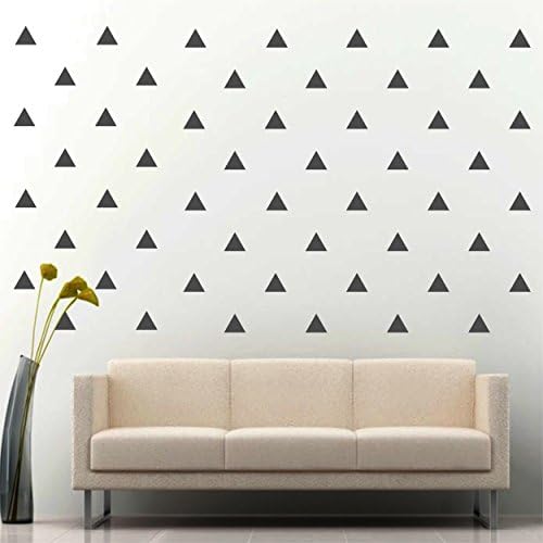 JCM CUSTOM Removable Easy Peel and Stick Wall Vinyl Decal Sticker, Triangle, Dark Grey