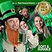 St. Patrick's Day Leprechaun Top Hat with Beard-Men's Women's Kids Irish Costume Green