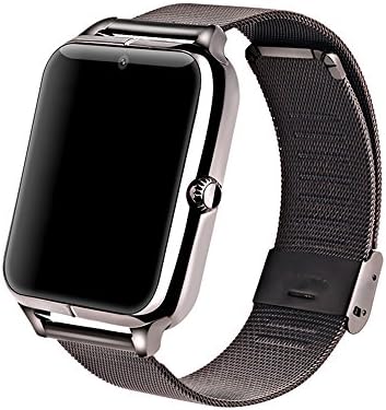 HOK Smart Watch Fashion Metal Band Bluetooth Smartwatch Cell Phone For Iphone And Android Smart Phone (Black)