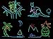 TDLTEK 6 Pack Neon Glowing Strobing Electroluminescent Wire/El Wire(Blue, Green, Red, Pink, Purple, White) + 3 Modes Battery Controllers