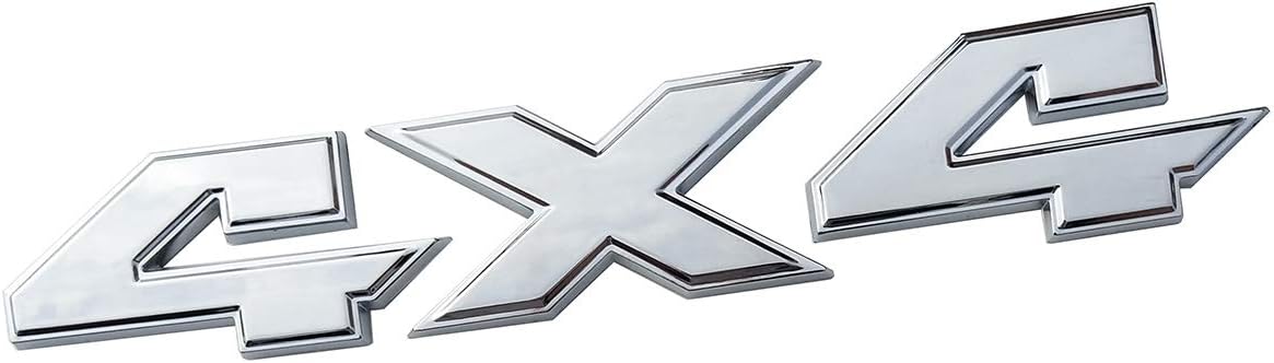 Yuauto RAM 4X4 Car Emblem, Badge 3D Emblem Decals Nameplate Flat Letter for RAM 1500 2500 3500 Chrome