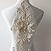 3D Beaded Flower Embroidery Lace Patch Applique Crystal Sewing Lace Motif for Dance Costumes Ballgown Champagne Color