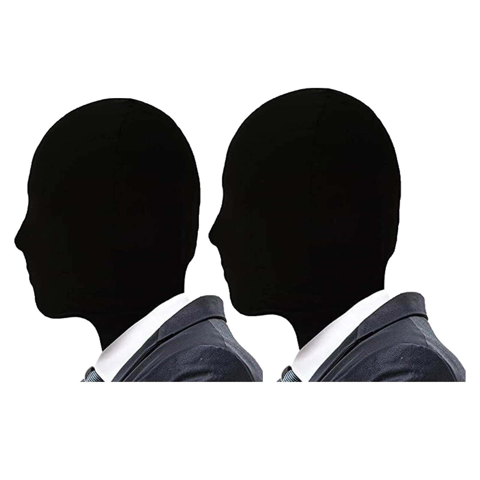 Halloween Costume Full Face Mask Faceless Mask Mardi Gras Masquerade Mask Skin Masks Halloween Spandex Hood Mask Elastic Black Breathable Blindfold Festival Party Cosplay Costume Hood Headgear 2PCS