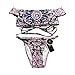 Sherry007 Women's Off Shoulder Strapless Bandeau Top Brizilian Bottom Bikini Set Purple S